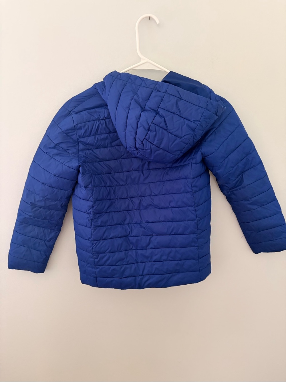 EUC Lands' End Kids Royal Blue Hooded Packable Puffer Jacket - Picture 2 of 4